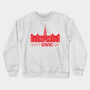 Happy Civic Day design with Parliament building Crewneck Sweatshirt